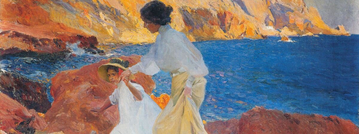 Clotilde y Elena en las rocas de Jávea, Sorolla. | Wikimedia