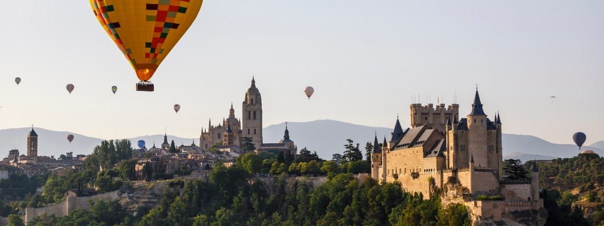 Hot air balloon festival in Segovia, Spain