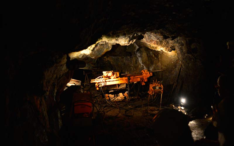 Vista subterránea de las Minas de Almadén donde se extraía Cinabrio