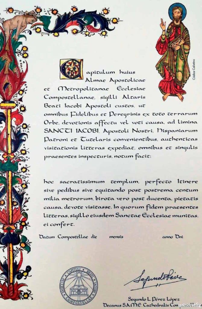 traducción de la Compostela actual