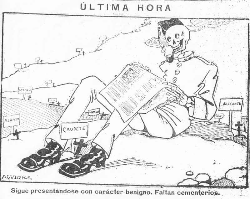 Viñeta sobre la gripe española