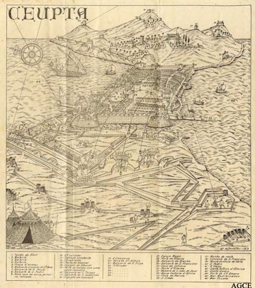 Mapa de Ceuta de 1700 (circa)