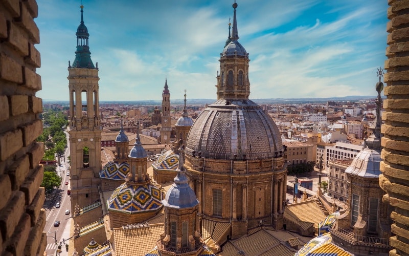 Vista aérea Basílica del Pilar