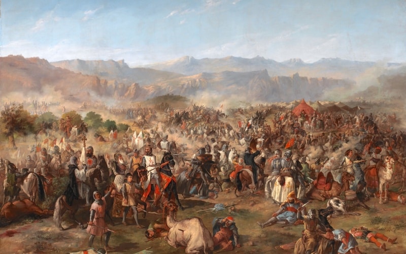 Batalla de Las Navas de Tolosa, óleo de Van Halen expuesto en el palacio del Senado
