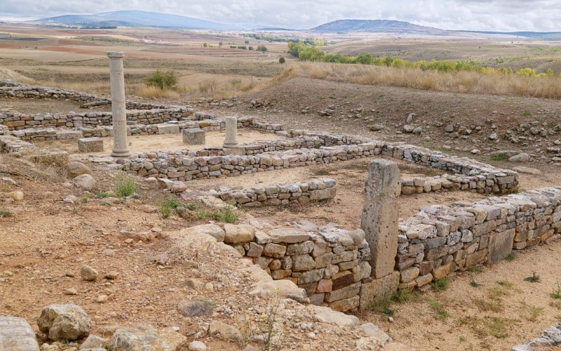 Ruinas de lo que llegó a ser una parte importante de la ciudad de Numancia en las famosas guerras románicas