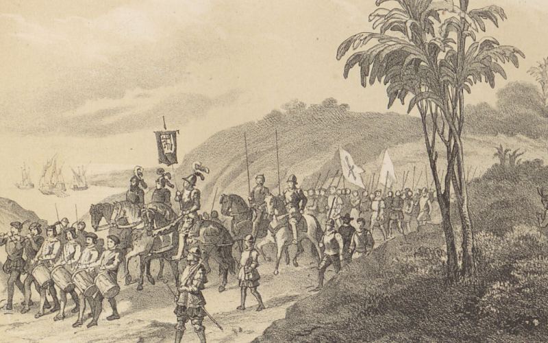Conquista isla de San Sebastián por Solís