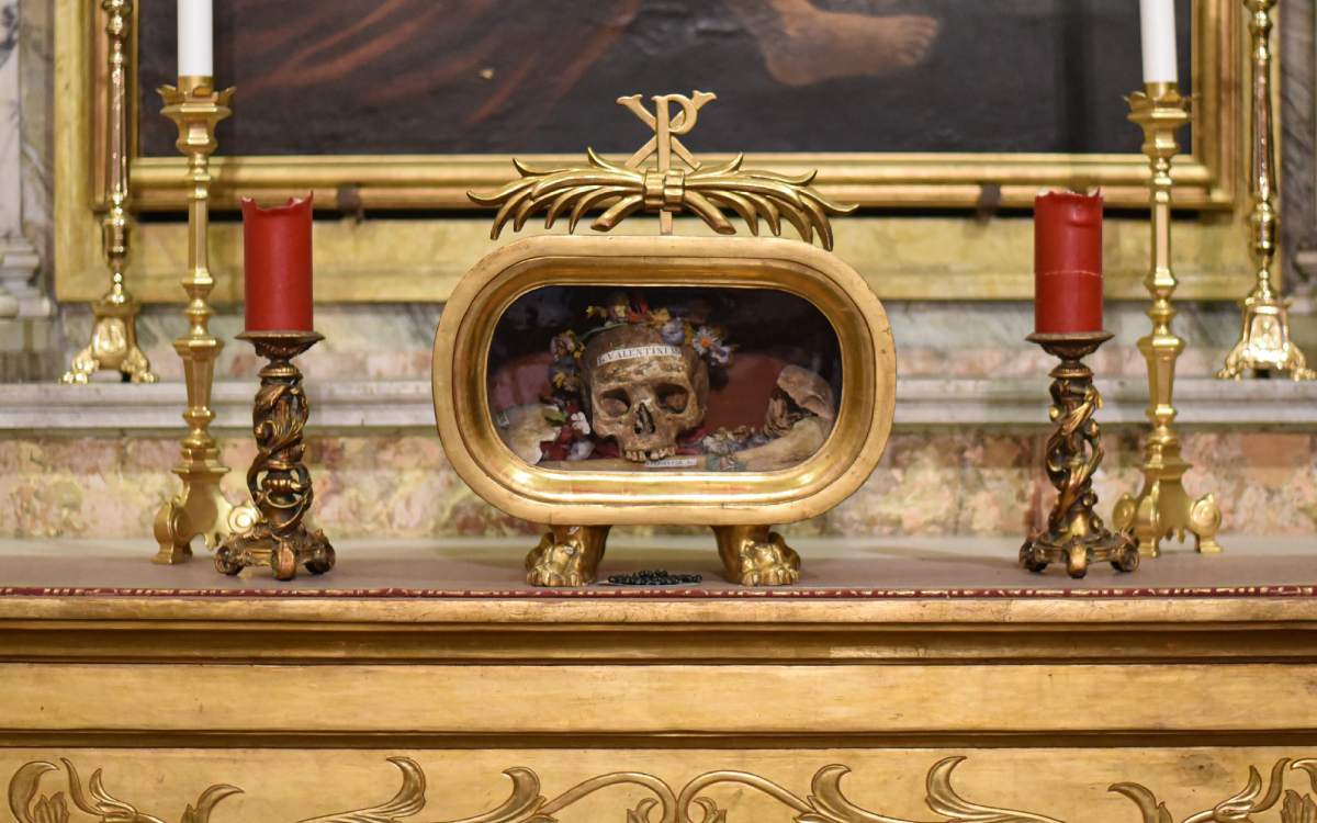 Calavera de San Valentín en Santa María en Cosmedin