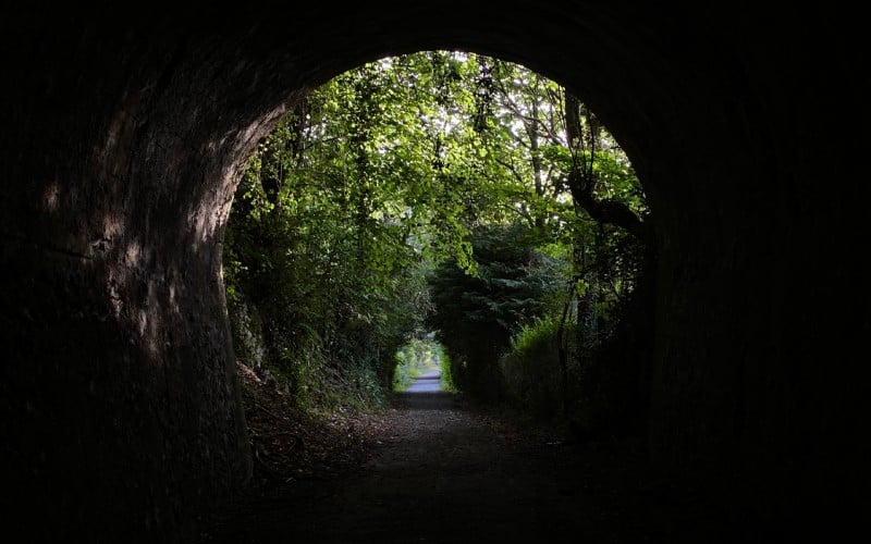 Túnel en una de las vías verdes de Navarra