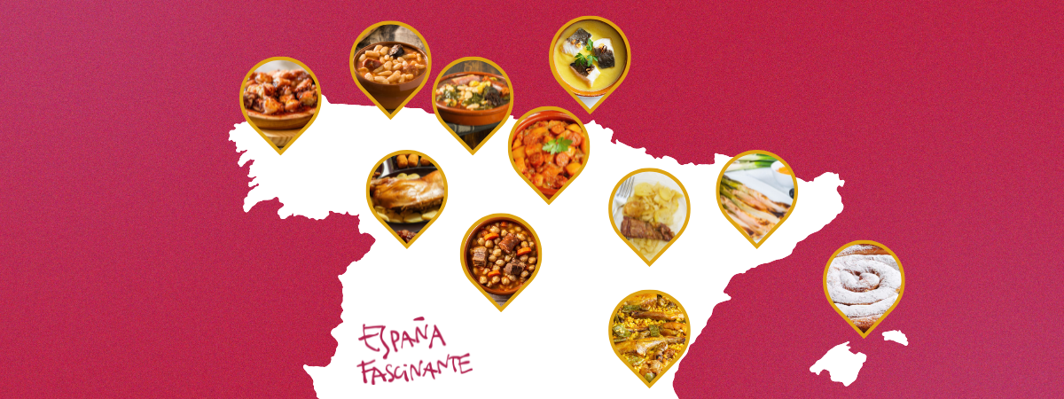Mapa de los platos típicos de España