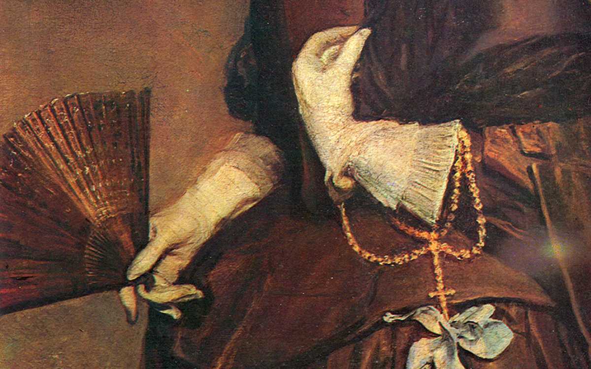 Detalle de La dama del abanico de Velázquez