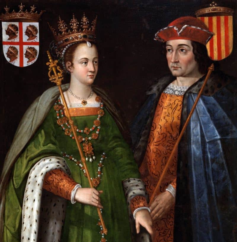 Detalle de los retratos de Petronila de Aragón y Ramón Berenguer IV