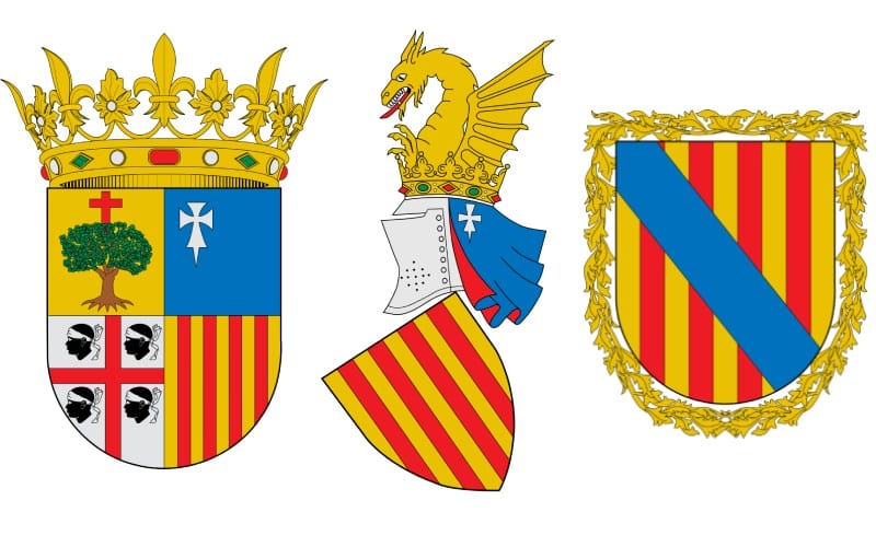 Escudos de las CC.AA. de Aragón, Valencia y Baleares