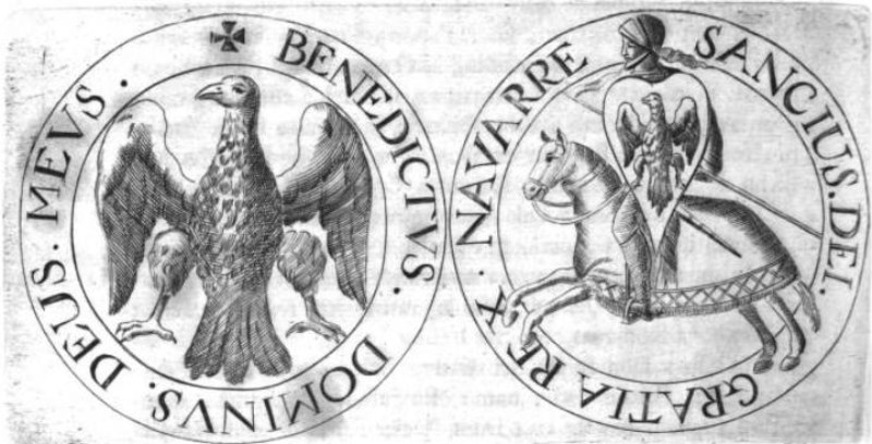 Águila negra en un sello de Sancho VII