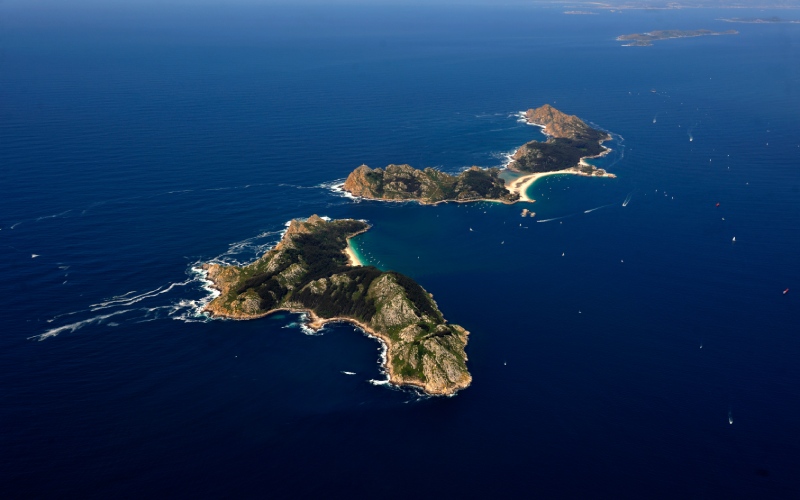 Vista aérea de las tres islas