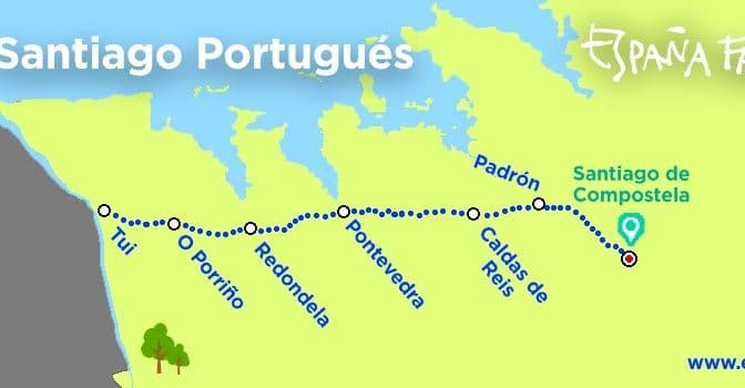 Mapa camino santiago portugues Tui