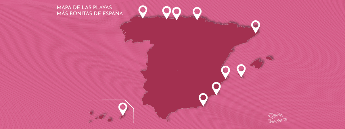 Mapa de las playas más bonitas de España