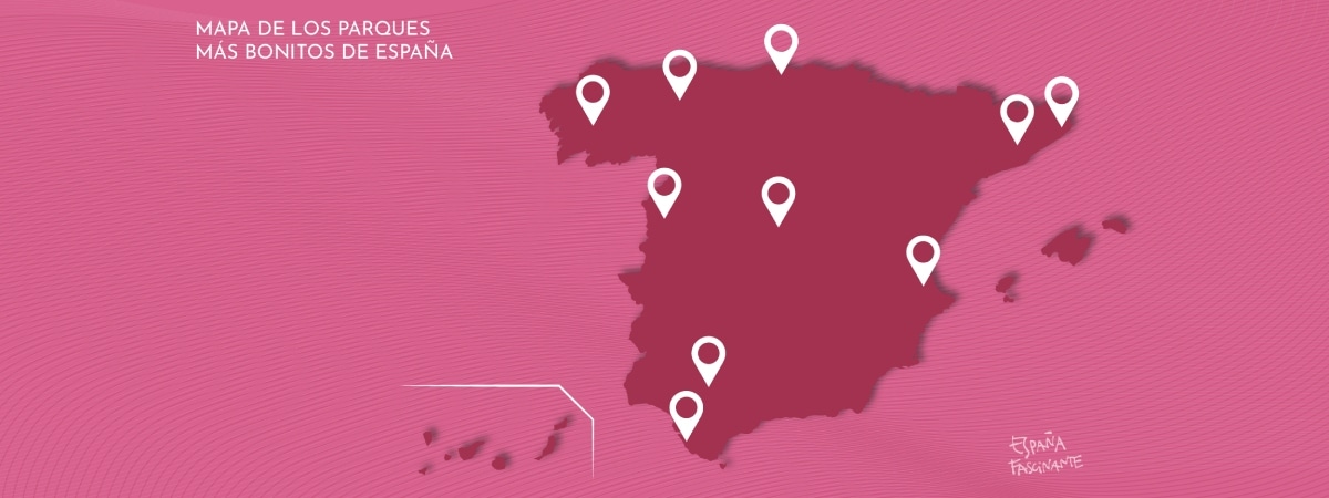 Mapa de los parques más bonitos de España