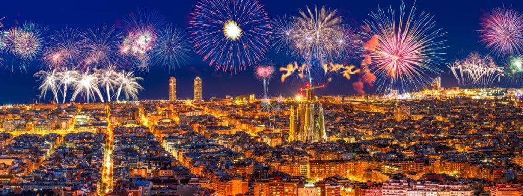 Nochevieja en Barcelona y sus fuegos artificiales