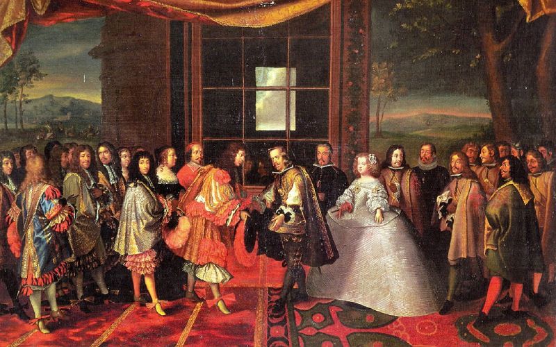 Cuadro encuentro Felipe IV y Luis XIV