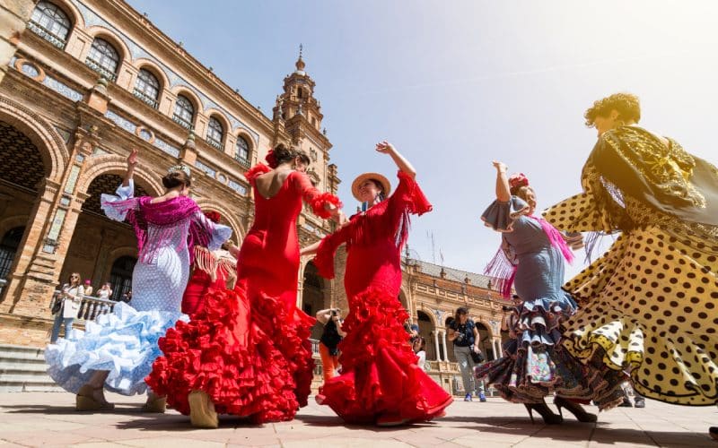 Flamenco en la plaza de España de Sevilla