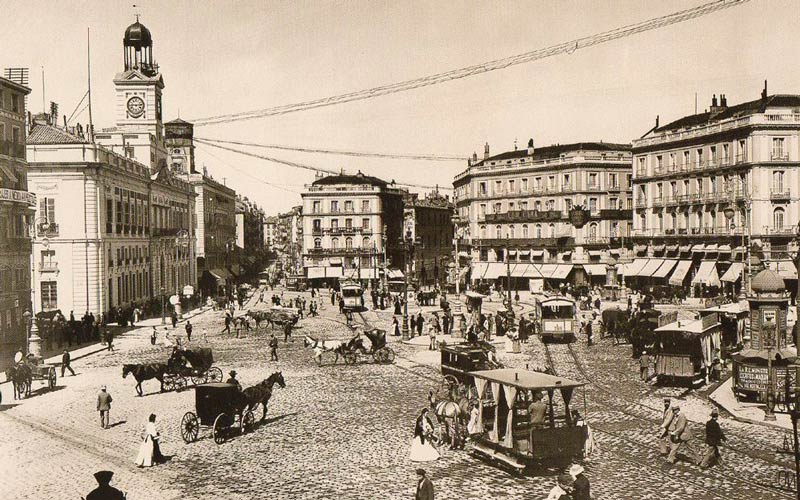 Madrid antiguo: Puerta del Sol principios del siglo XX