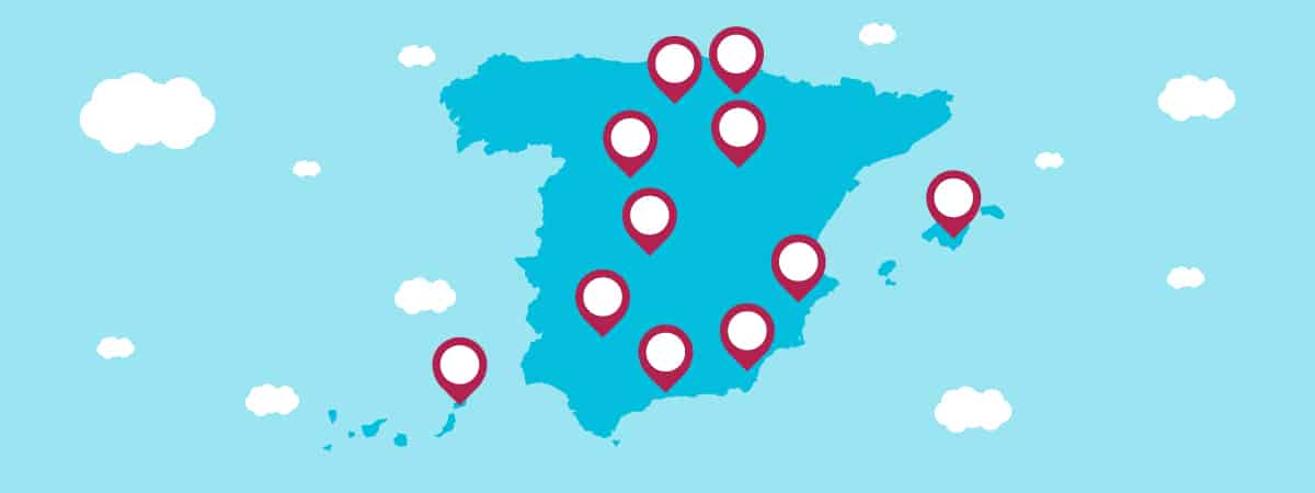 Mapa cuevas más bonitas de España