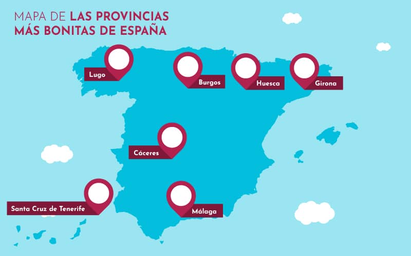 Mapa de las provincias más bonitas de España