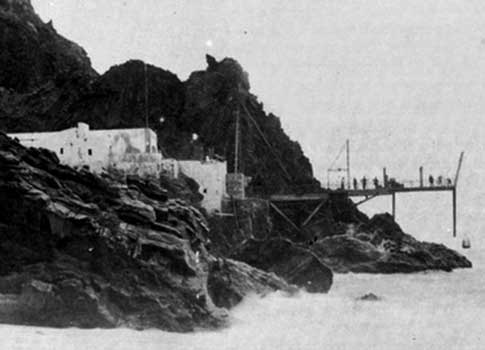 Fotografía antigua del Pescante de Agulo en La Gomera