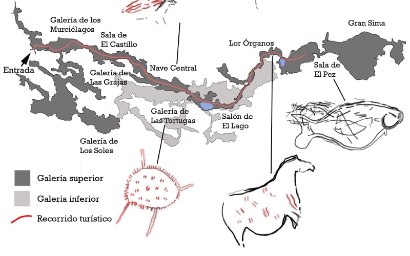 Plano de la cueva de La Pileta