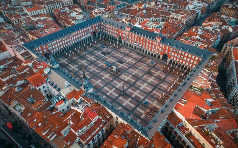 Plaza Mayor de Madrid desde el aire