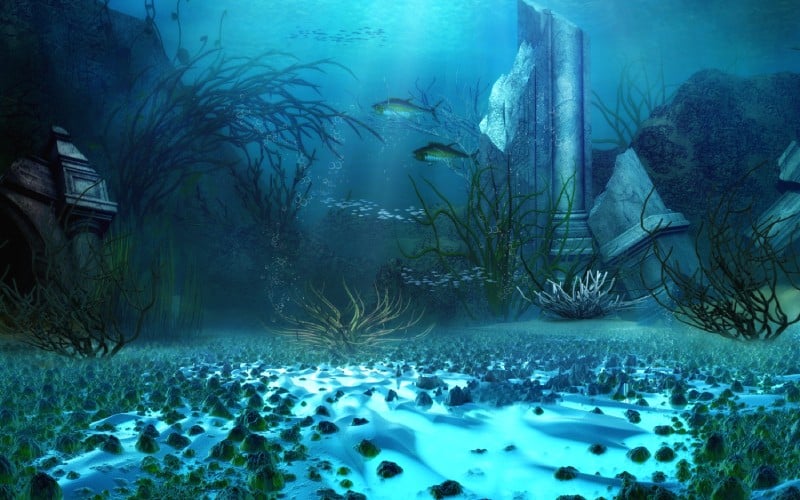 Remains of Atlantis underwater