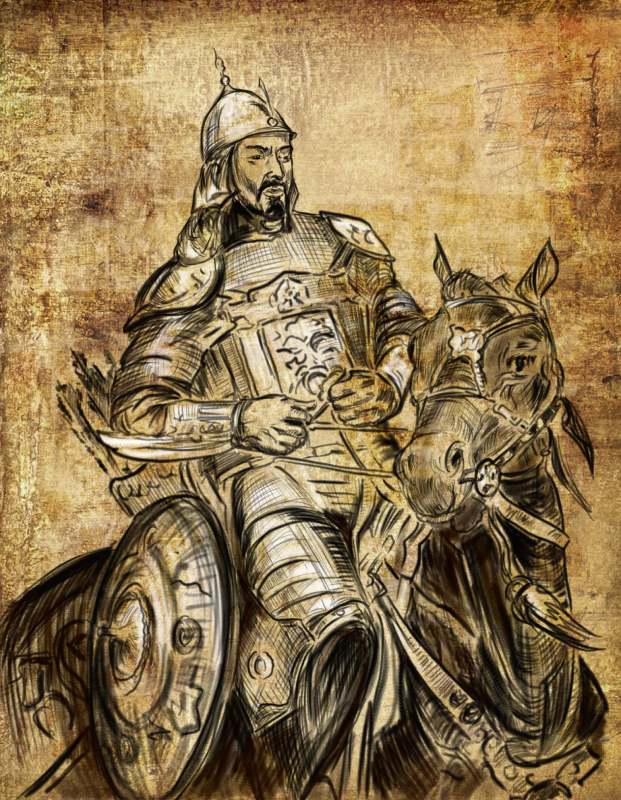 Ilustración de un sultán mameluco de la dinastía Bahrit