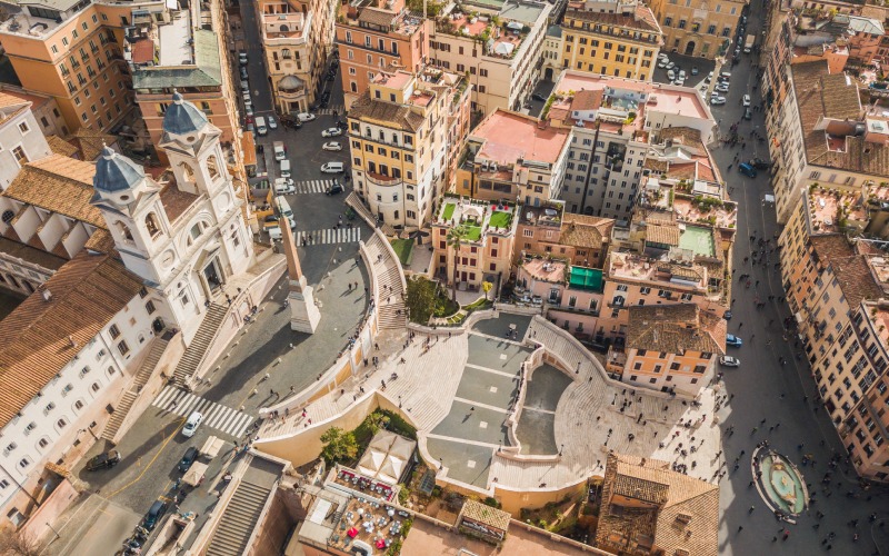 Vista aérea de la plaza de España